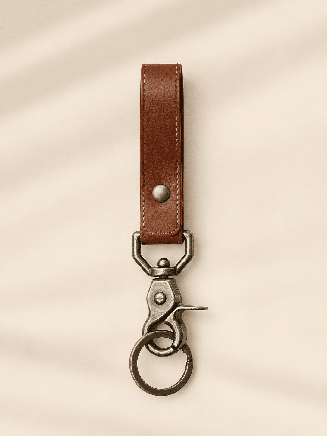 Key fob in leather, by IND Leather Co.